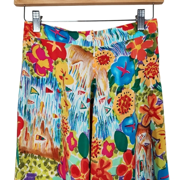 Breeches Vintage 100% Silk Gardengirl Floral Skirt Vibrant Color Women's Size 4 - Picture 6 of 10